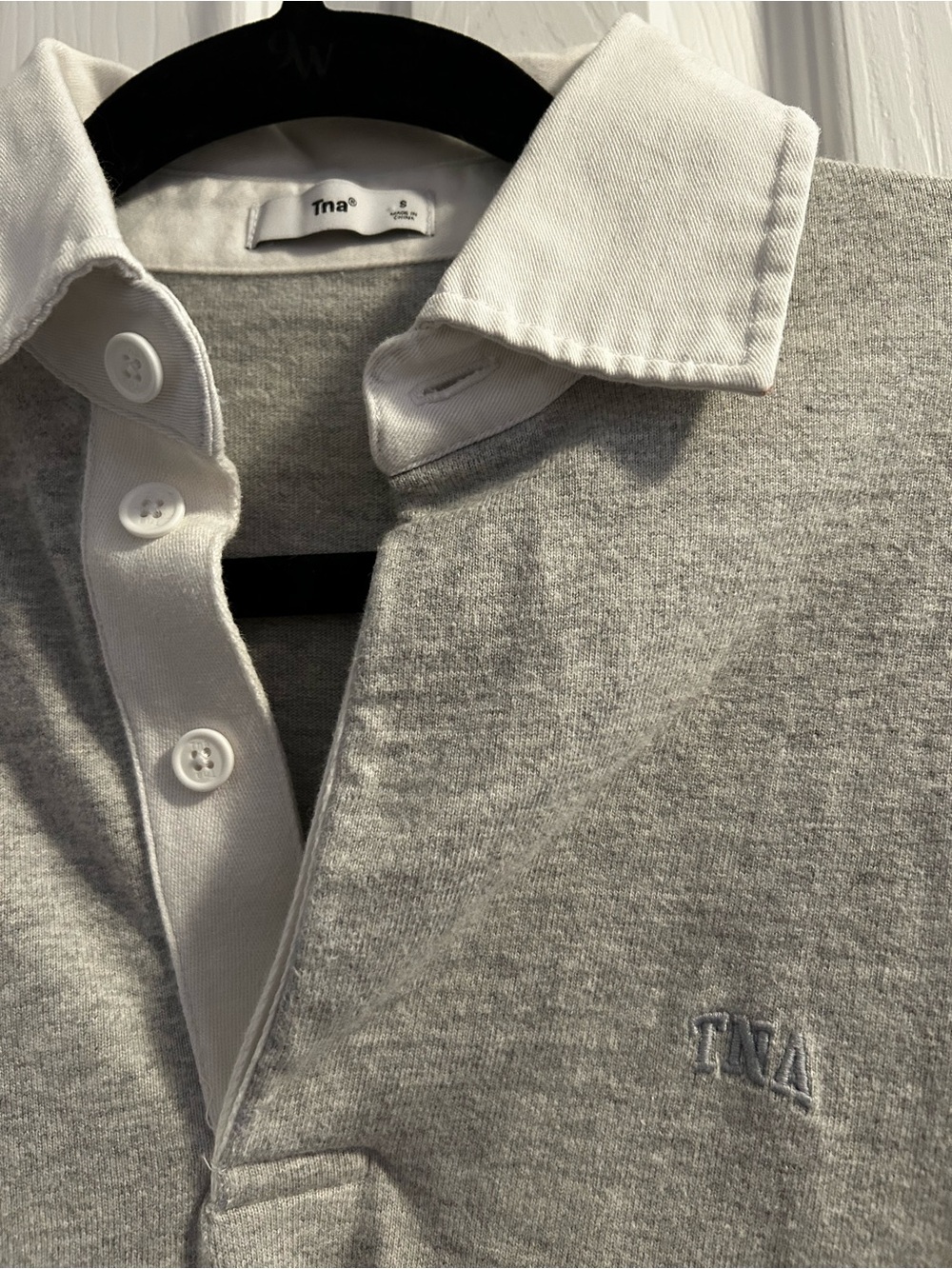 TNA Gray rugby polo
